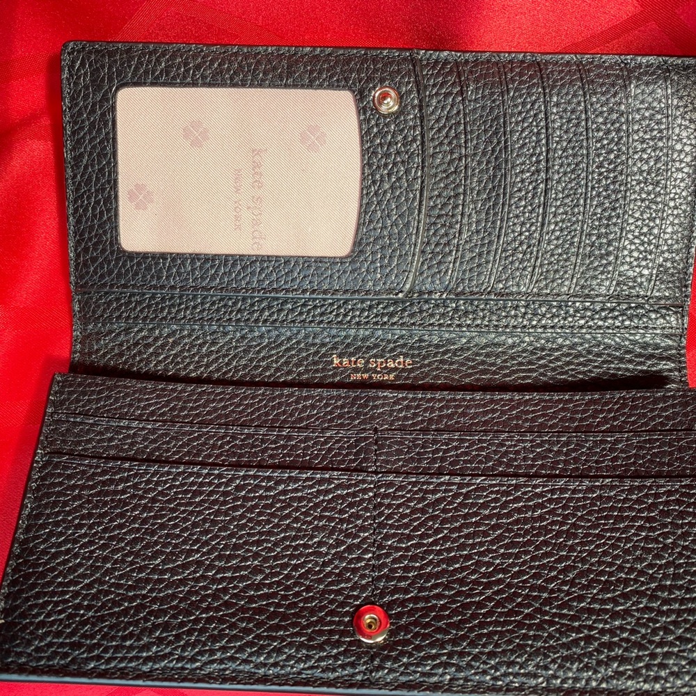 kate spade Black Pebbled Leather Long Wallet - Picture 4 of 4